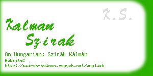 kalman szirak business card
